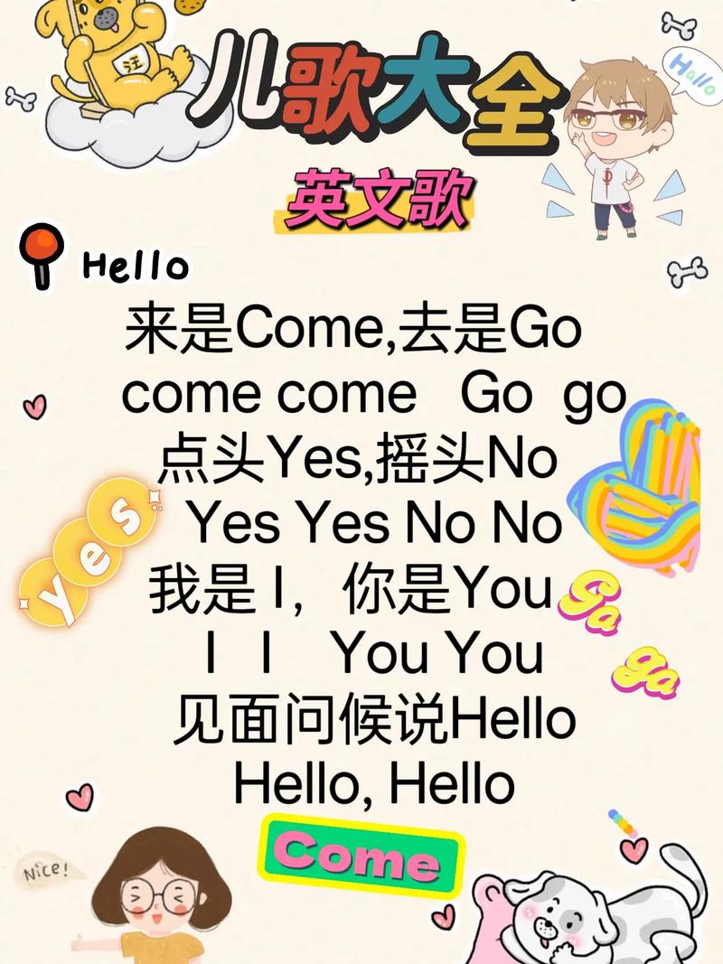 抖音热门儿歌的资源管理艺术,以来是come去是go点头yes摇头no为例