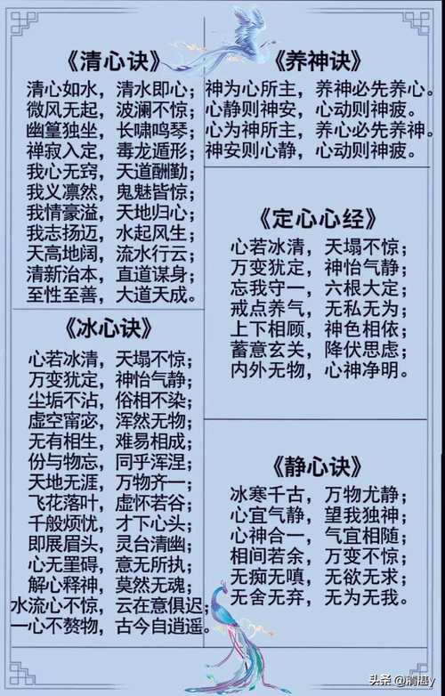 静心咒是哪个职业的重要技能?